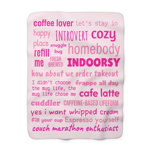Cozy Coffee Lover's Cuddle Blanket - Sherpa Fleece