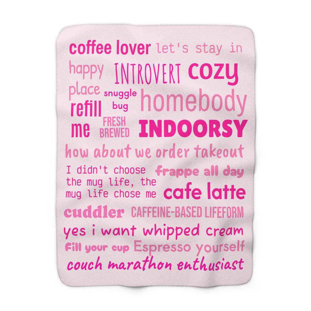 Cozy Coffee Lover's Cuddle Blanket - Sherpa Fleece